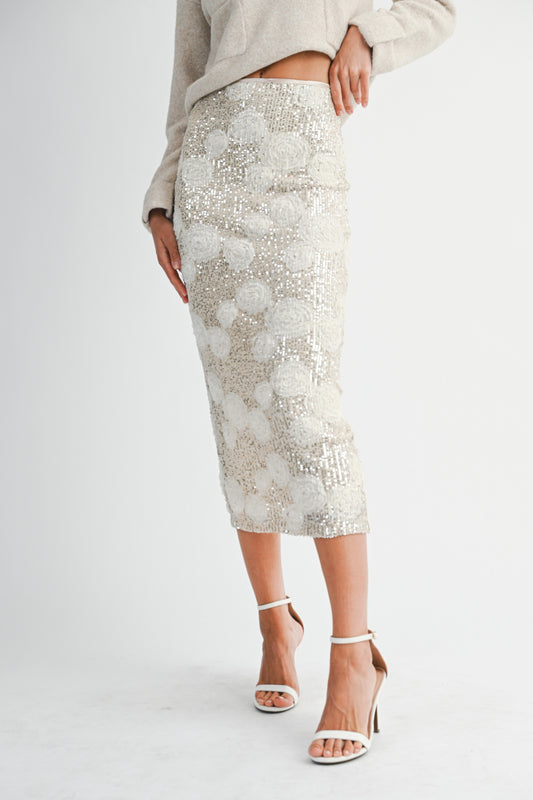 Belle Sequin Midi Skirt
