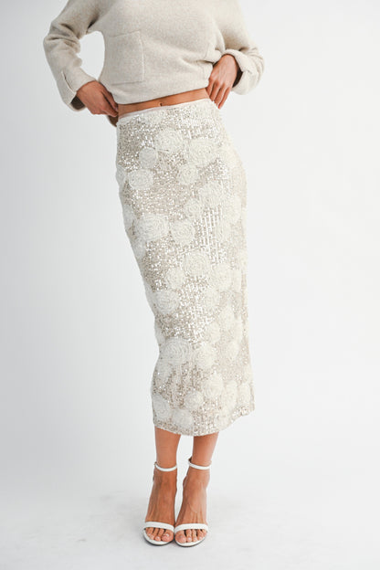 Belle Sequin Midi Skirt