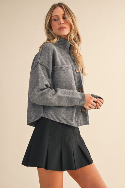 Meg High Neck Cardigan