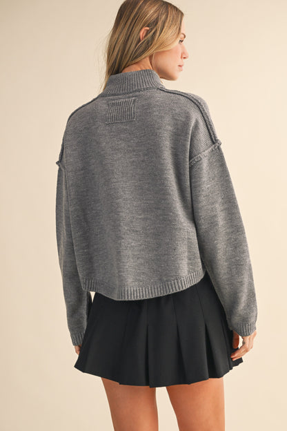 Meg High Neck Cardigan