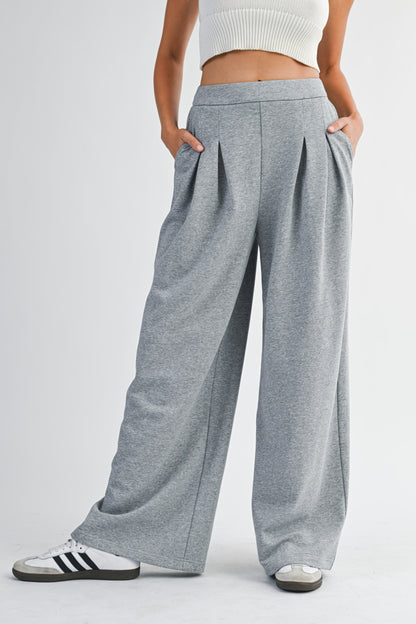 Front Pleat Sweatpant - Grey