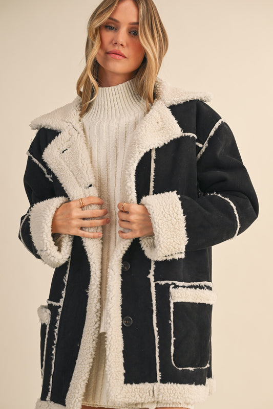 Maxine Suede Sherpa Coat