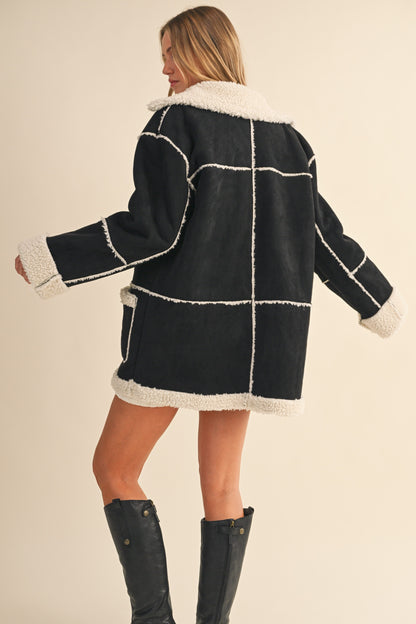 Maxine Suede Sherpa Coat