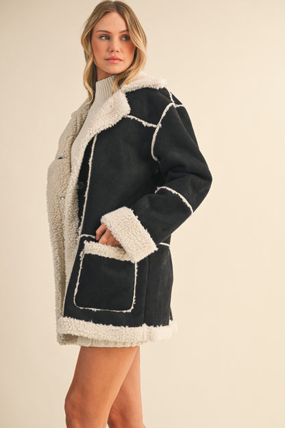 Maxine Suede Sherpa Coat