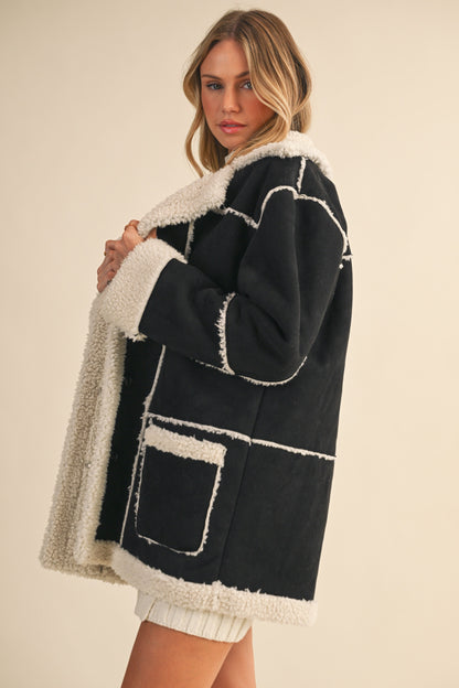 Maxine Suede Sherpa Coat