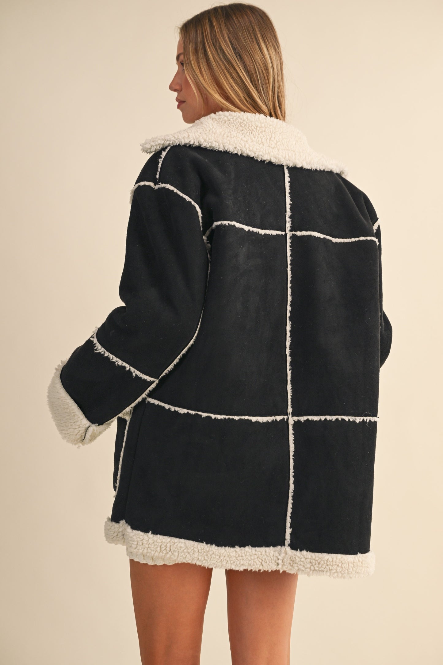 Maxine Suede Sherpa Coat