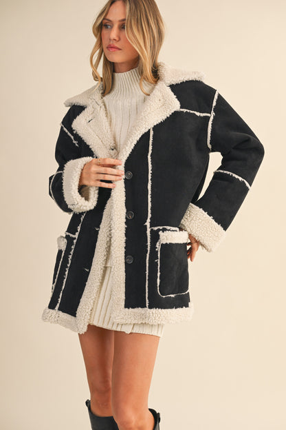 Maxine Suede Sherpa Coat
