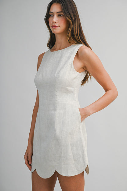 Mischa Linen Mini Dress - Oatmeal
