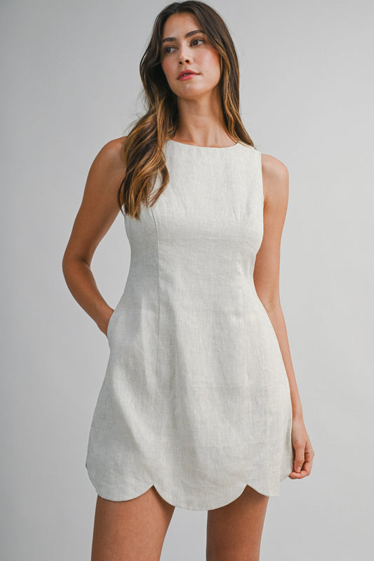 Mischa Linen Mini Dress - Oatmeal