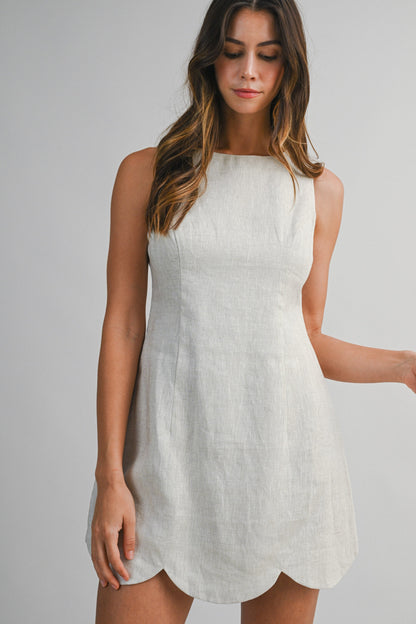 Mischa Linen Mini Dress - Oatmeal