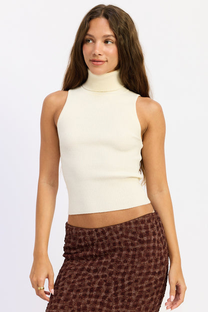 Knit Turtleneck Tank