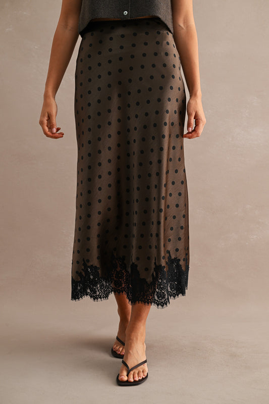 Cora Lace Trim Midi Skirt