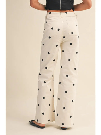 Nina Polka Dot Denim Pant