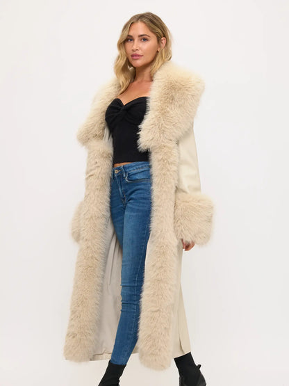 Faux Leather & Fur Trim