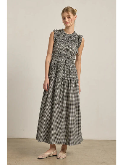 Smocked Gingham Maxi Dress