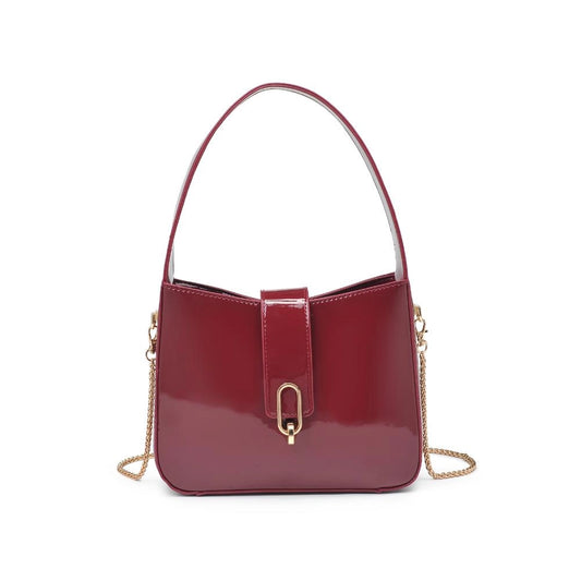 Paige Patent Bag - Burgundy