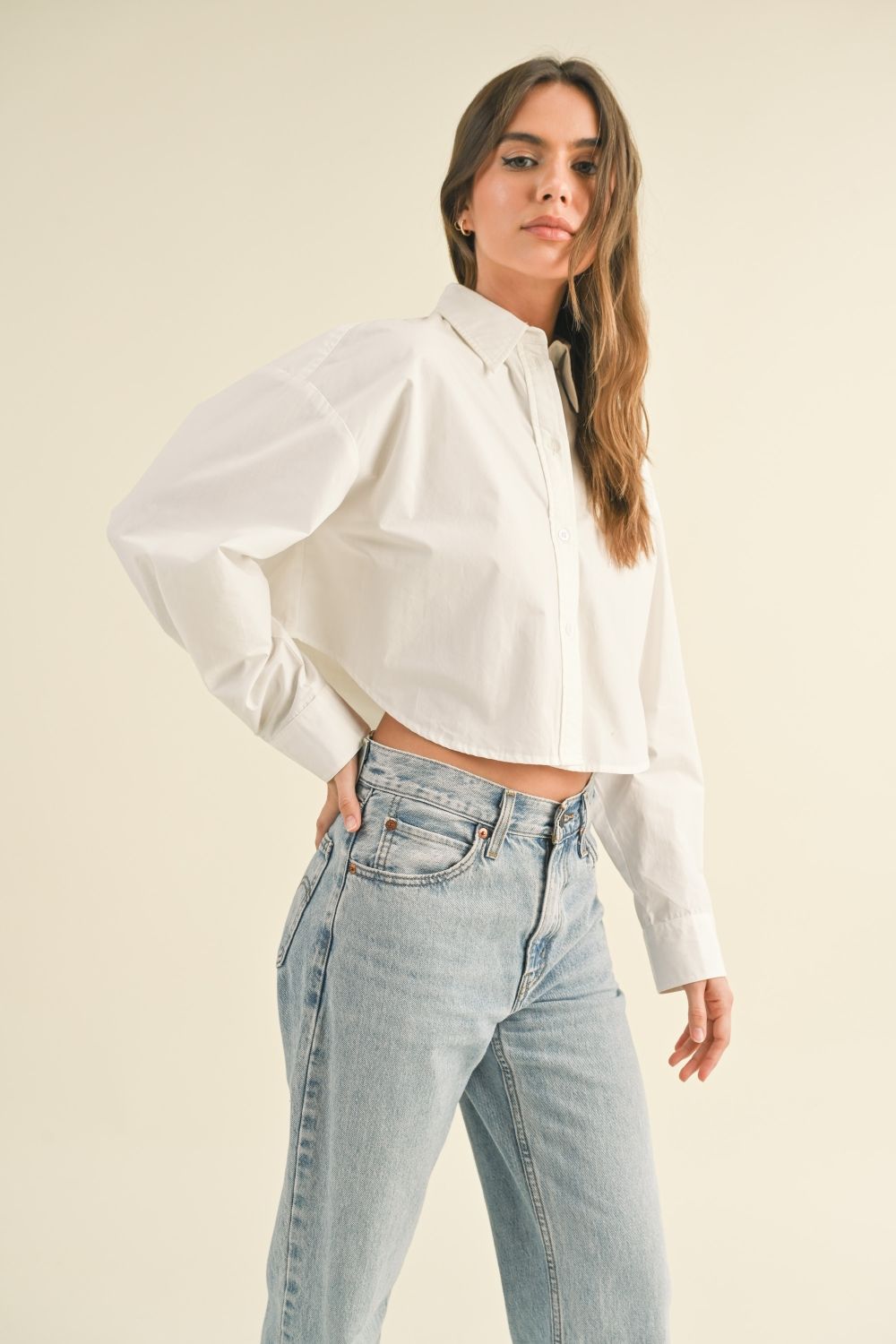 Briar Cropped Button Down - BIRD BEE