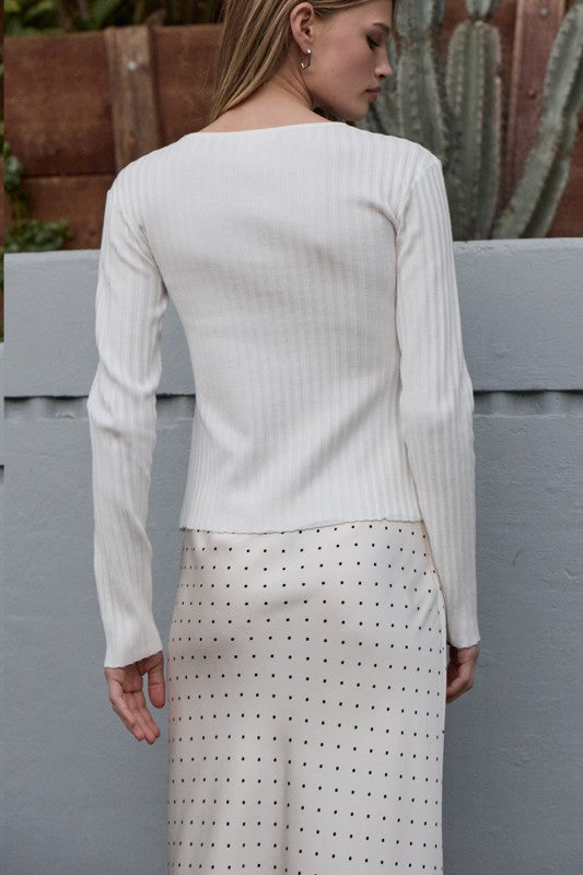 Polka Dot Satin Midi Skirt - BIRD BEE