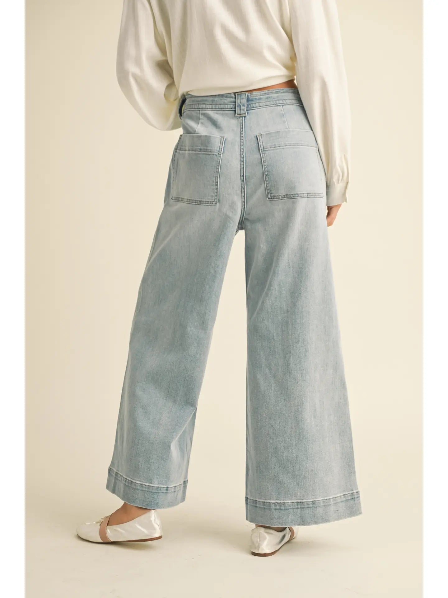 Denim Tie Front Pants