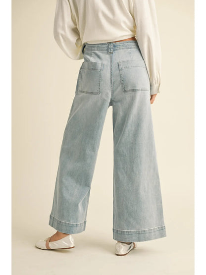 Denim Tie Front Pants