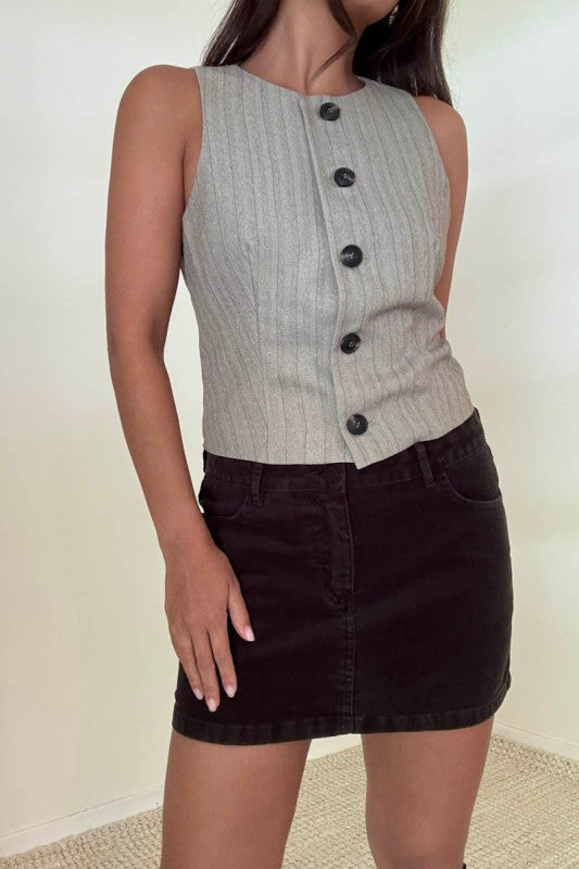 Striped Herringbone Vest