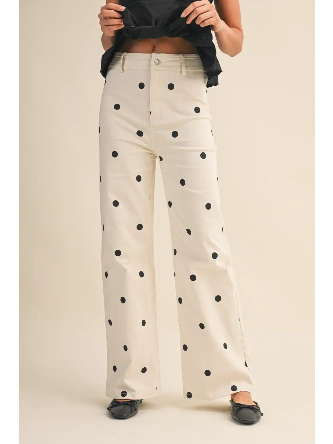 Nina Polka Dot Denim Pant