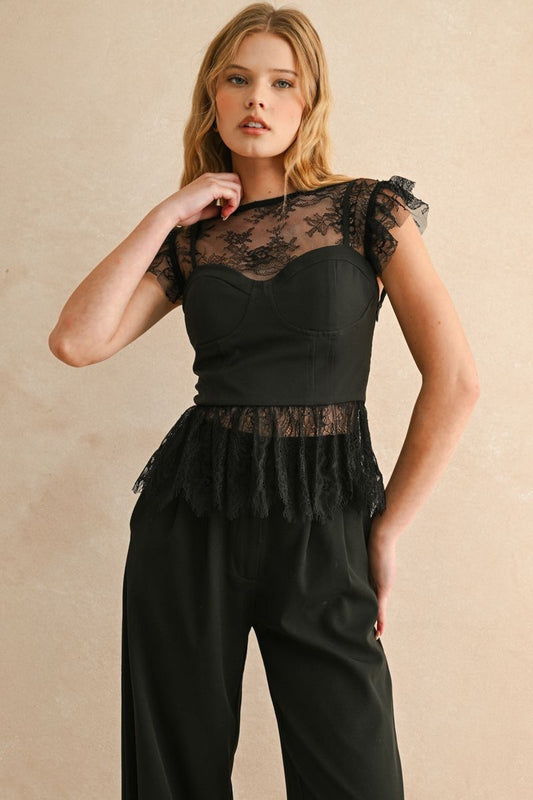 Lace Peplum Blouse