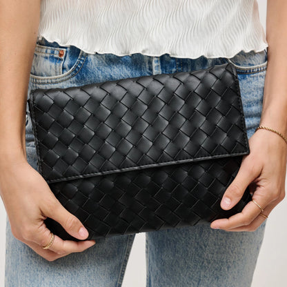Ivy Woven Clutch - Black