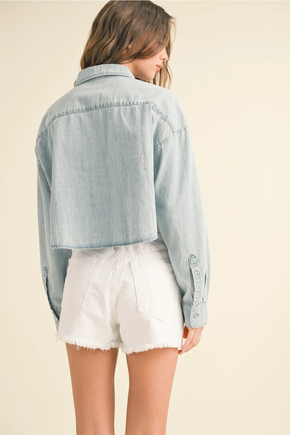 Crop Denim Buttondown