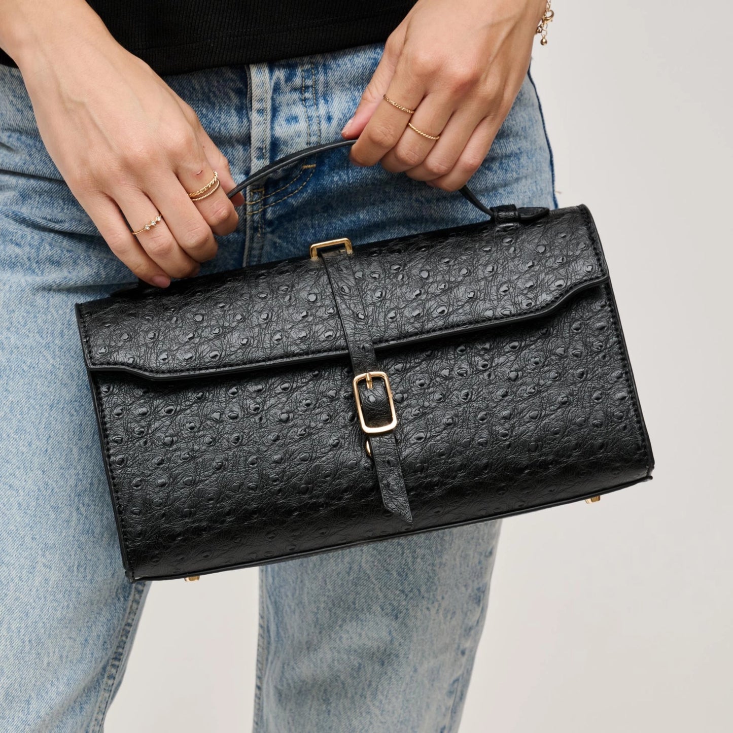 Juliet Ostrich Bag - Black