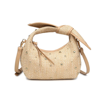 Paloma Studded Knot Straw Bag