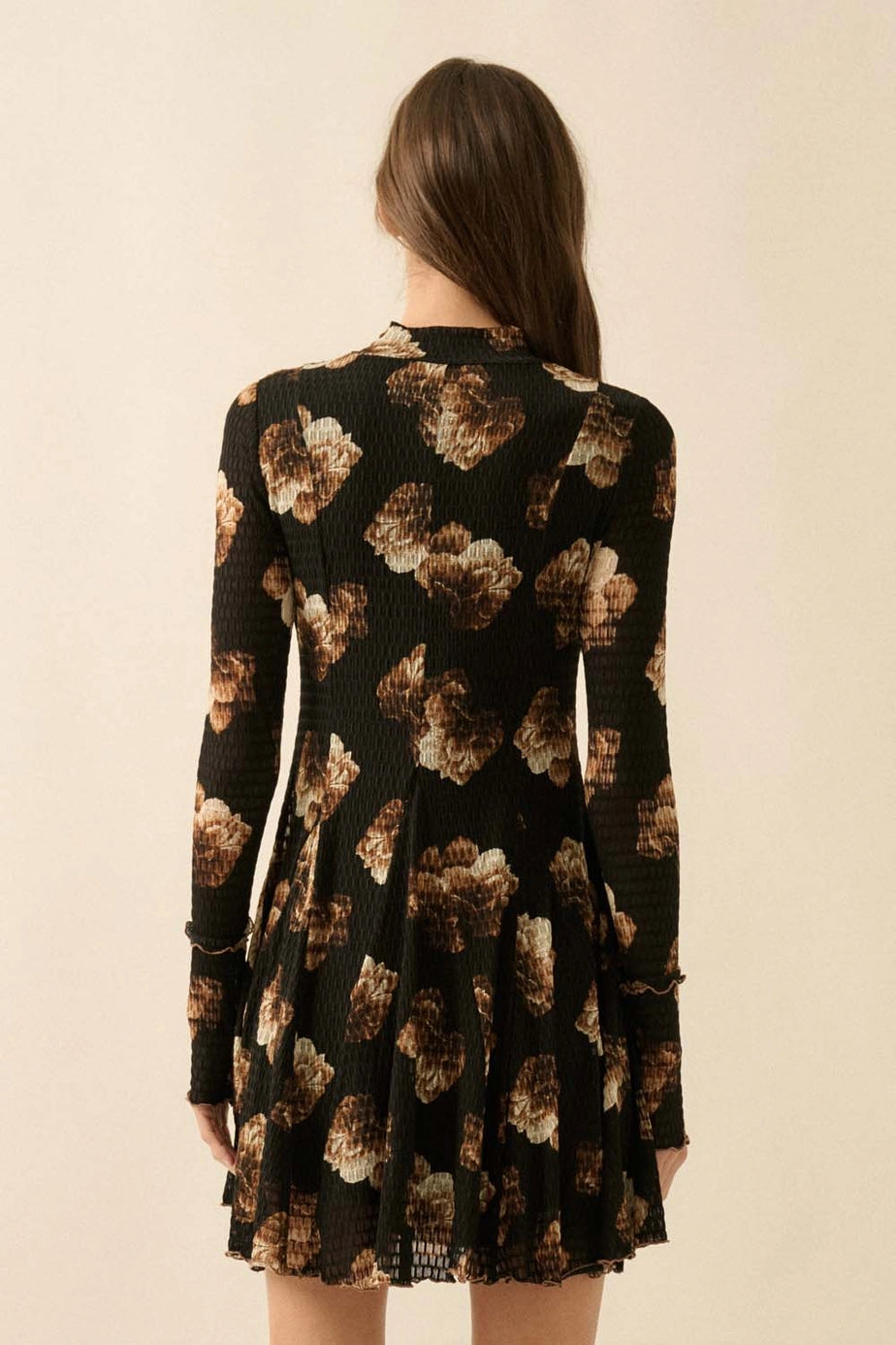 Floral Honeycomb Mini Dress