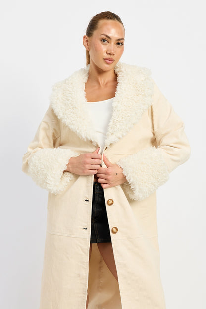 Hadid Faux Fur Midi Trench