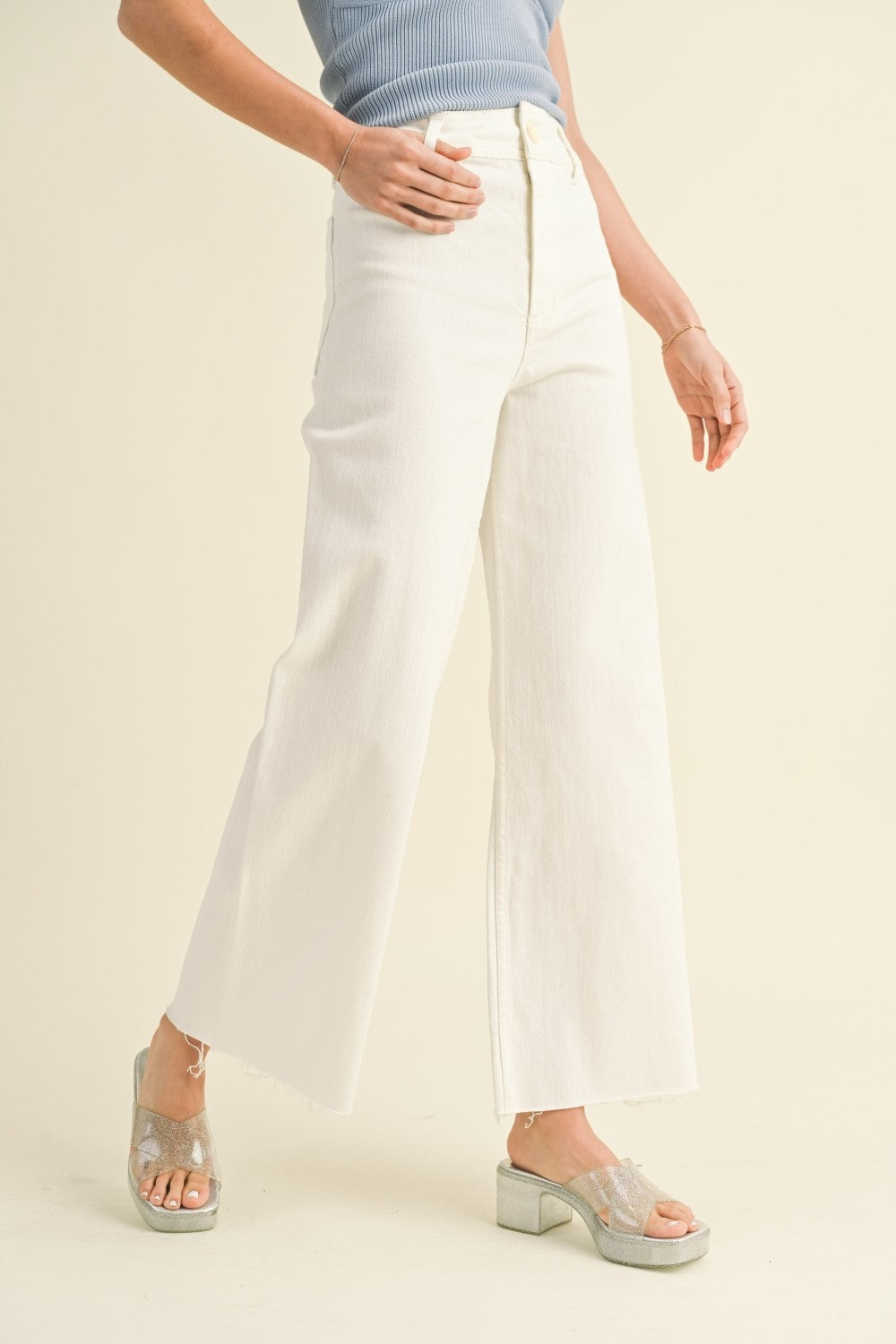Faryn Wide Leg Pant - Cream