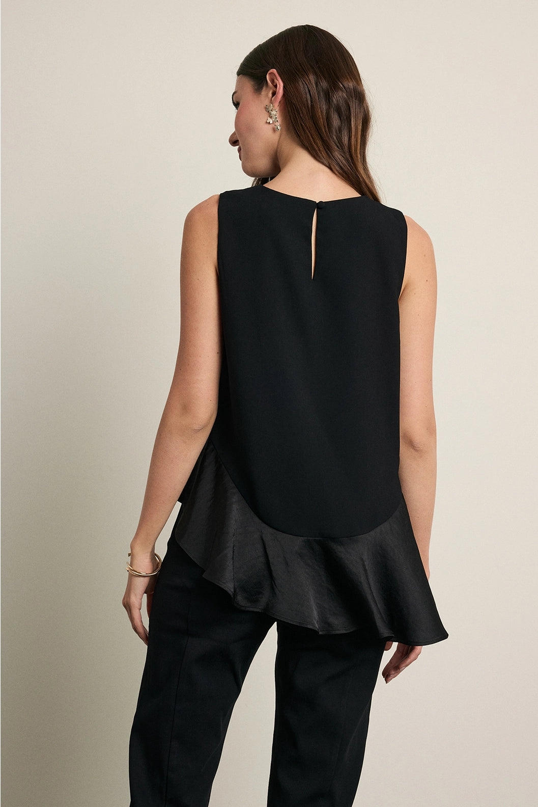 Faith Satin Ruffle Hem Blouse