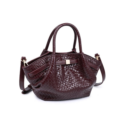 Selena Woven Crossbody - Wine