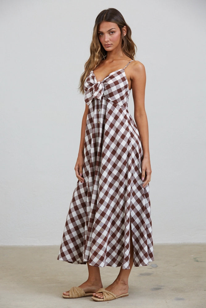 Misha Check Tie Dress