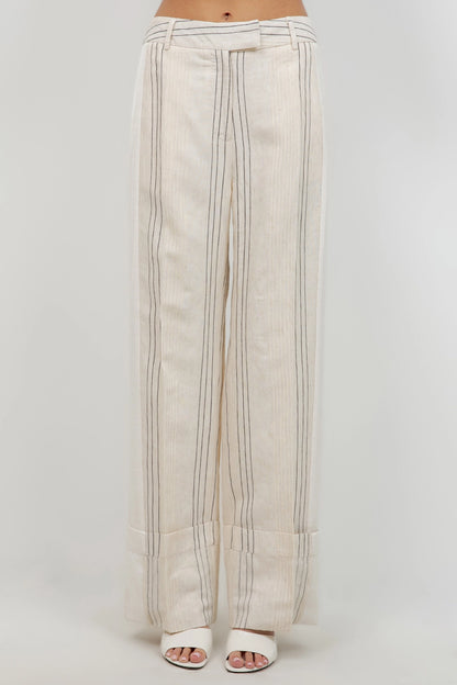 Vivvy Linen Cuff Trouser