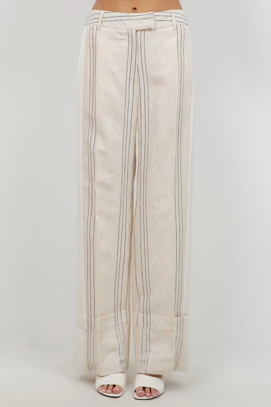 Vivvy Linen Cuff Trouser