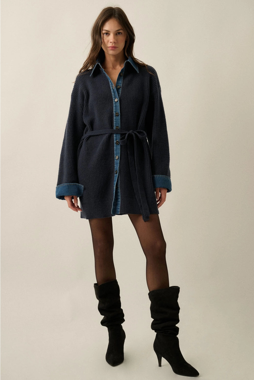 Dane Knit Belted Mini Dress
