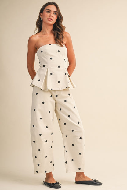 Polka Dot Barrel Pant