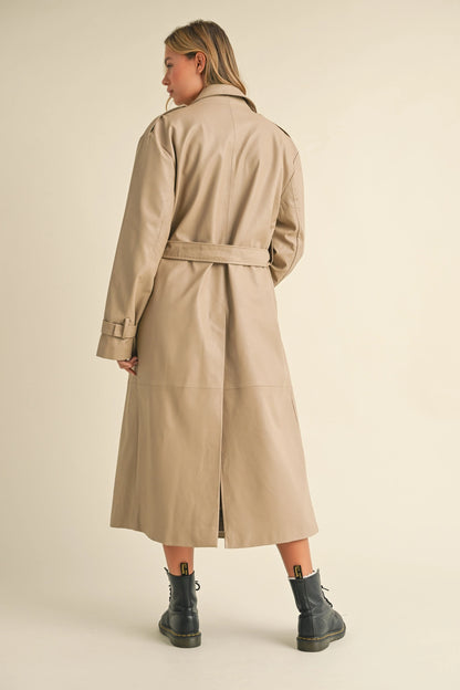 Vivian Faux Leather Trench