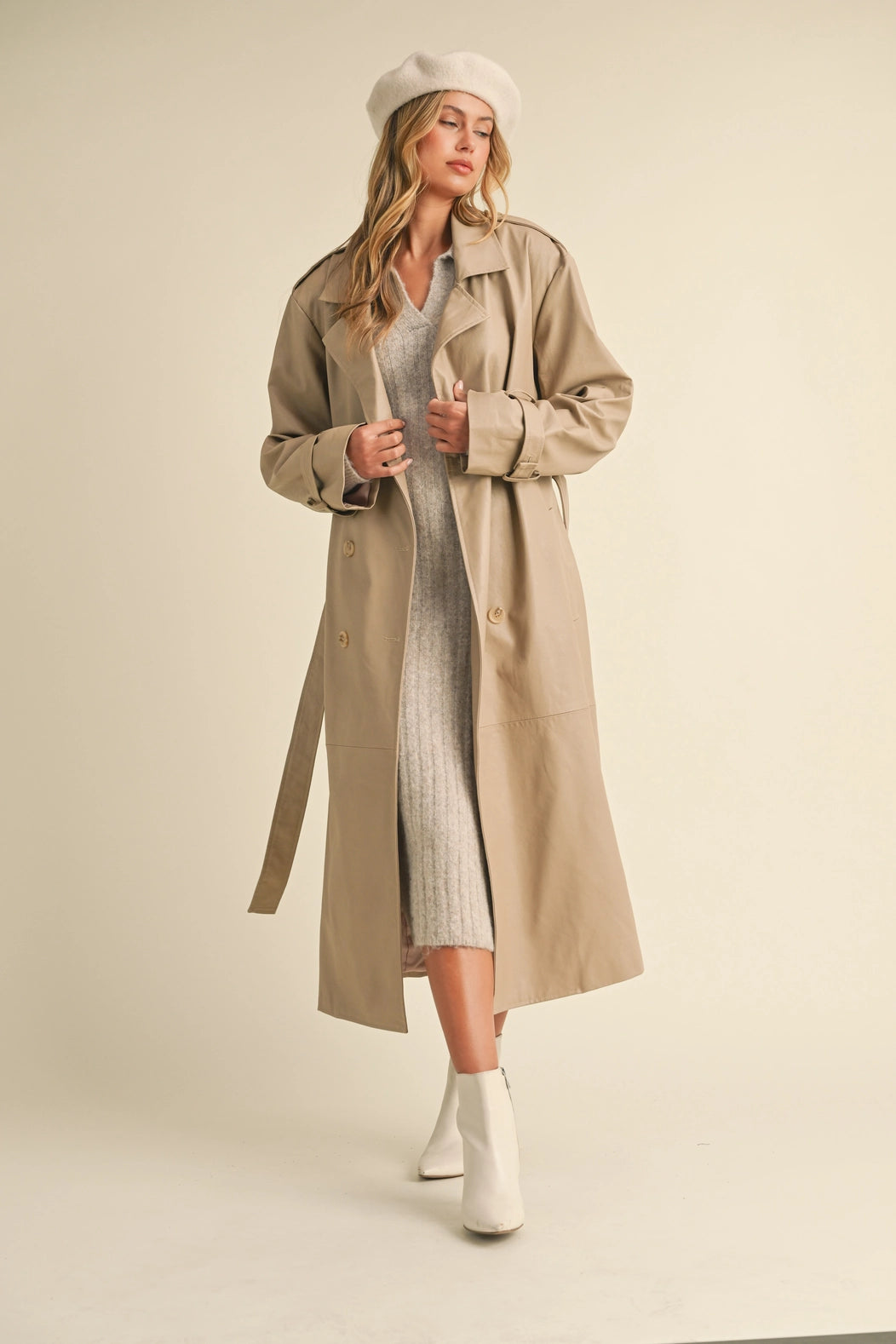 Vivian Faux Leather Trench