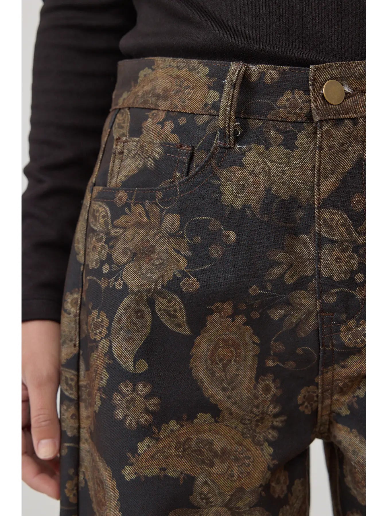 Dark Floral High Rise Pant