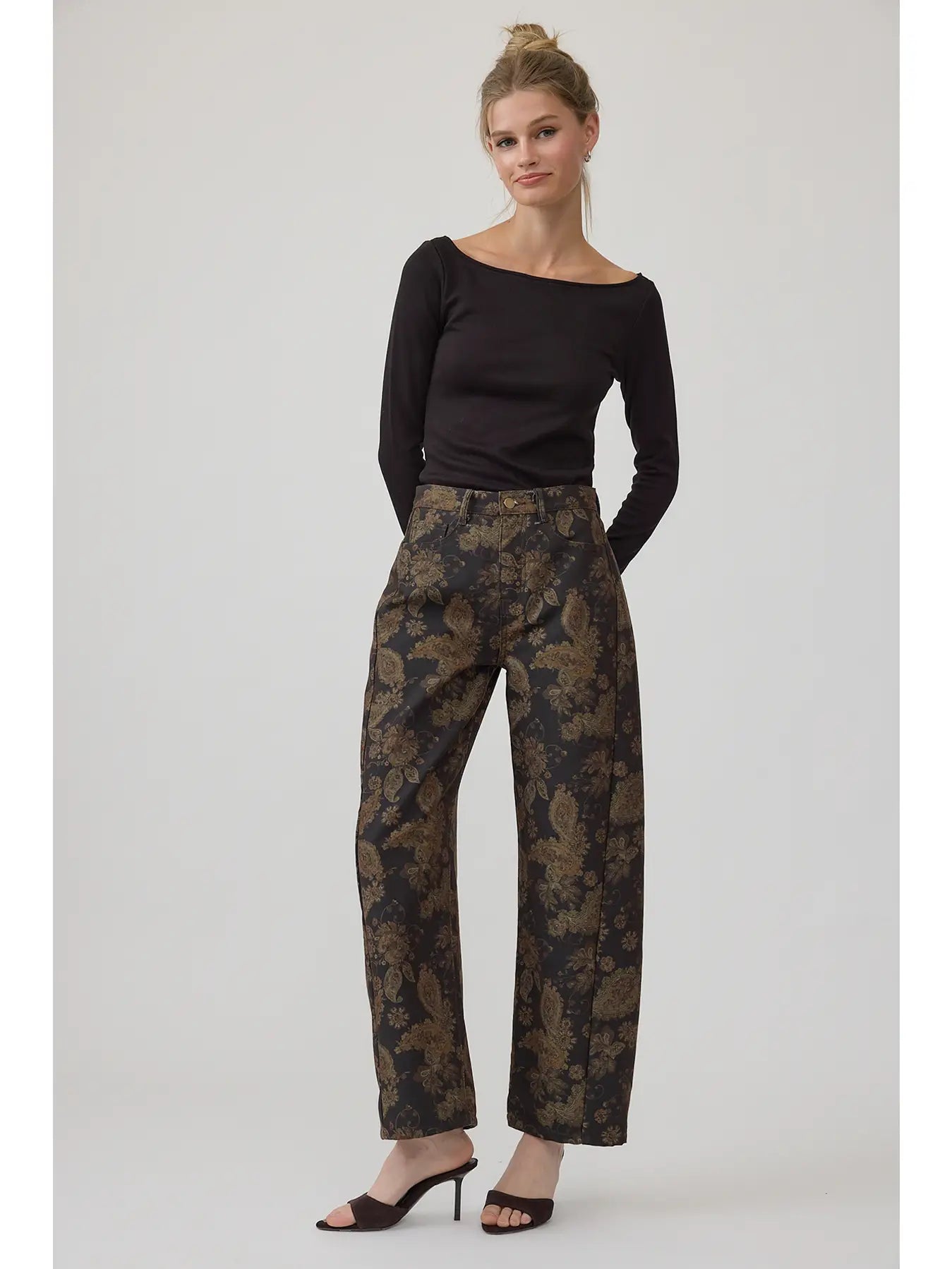 Dark Floral High Rise Pant