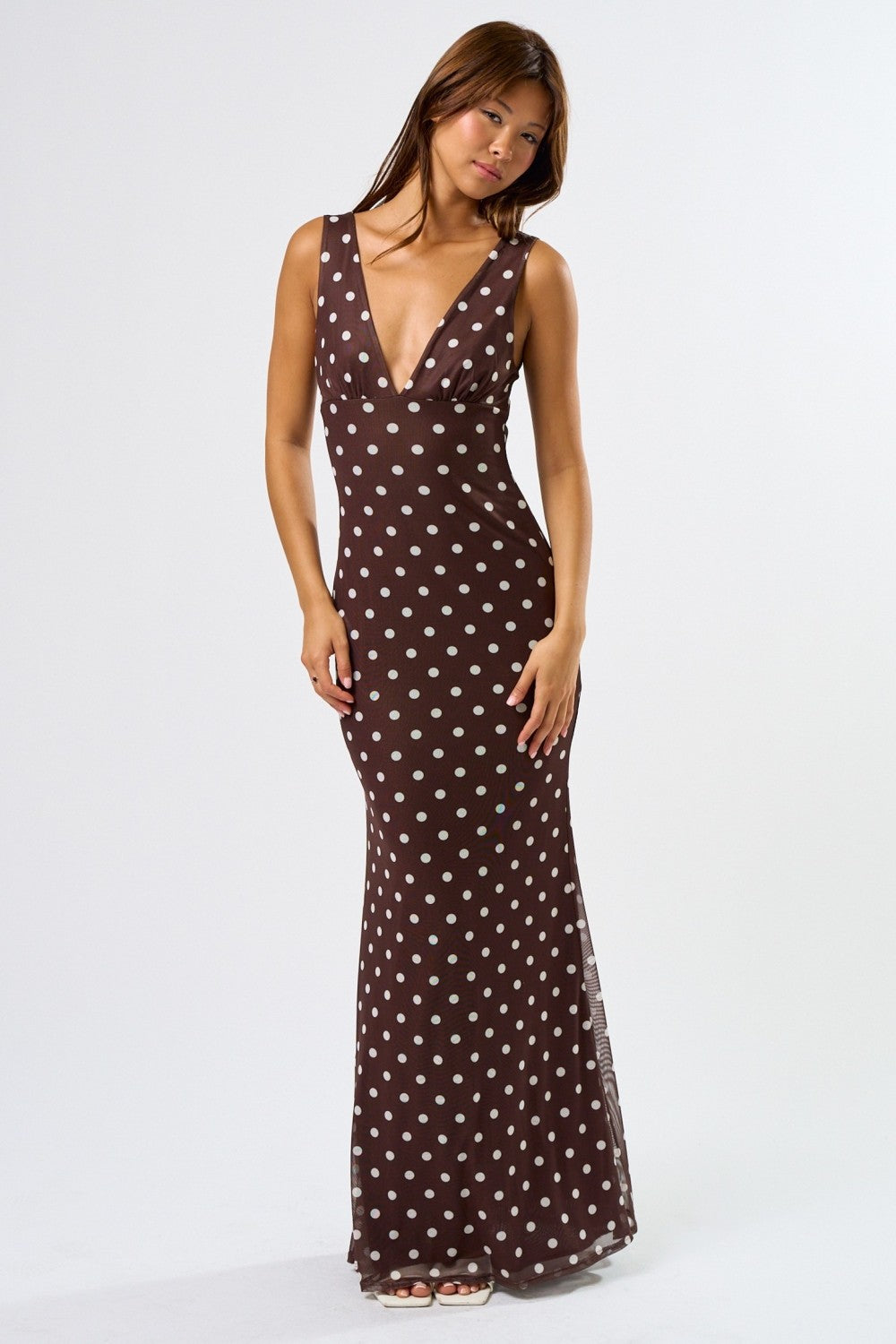 Chic Mesh Polka Dot Maxi