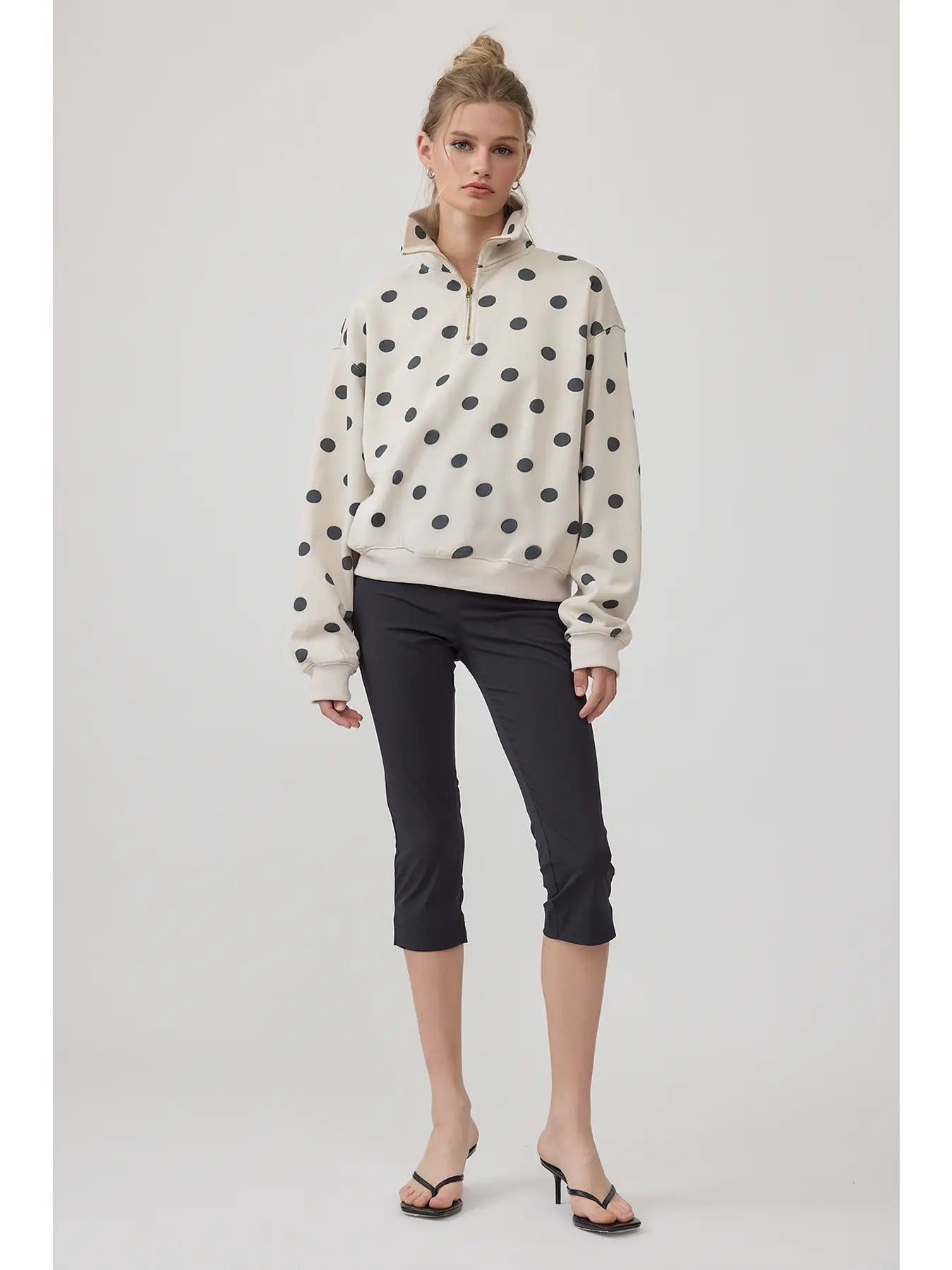 Polka Dot Half Zip