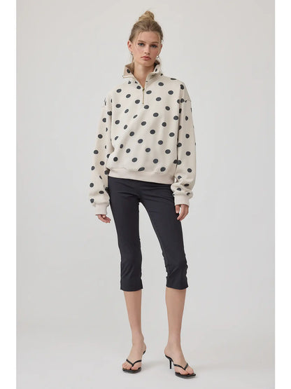 Polka Dot Half Zip