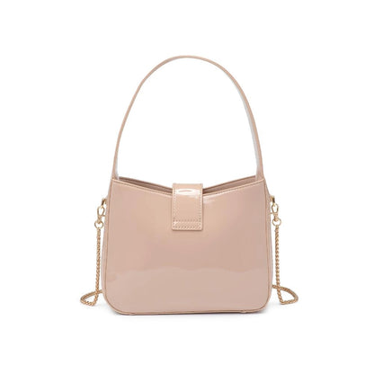 Paige Patent Bag - Natural