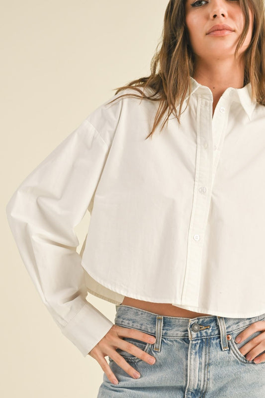 Briar Cropped Button Down - BIRD BEE